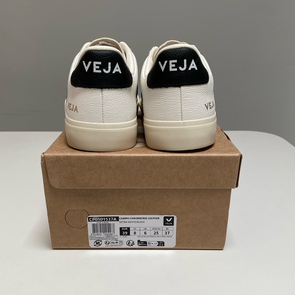 Veja Campo Leather Sneaker Extra White/Black sz 39EU/8US New in Box - Picture 4 of 9